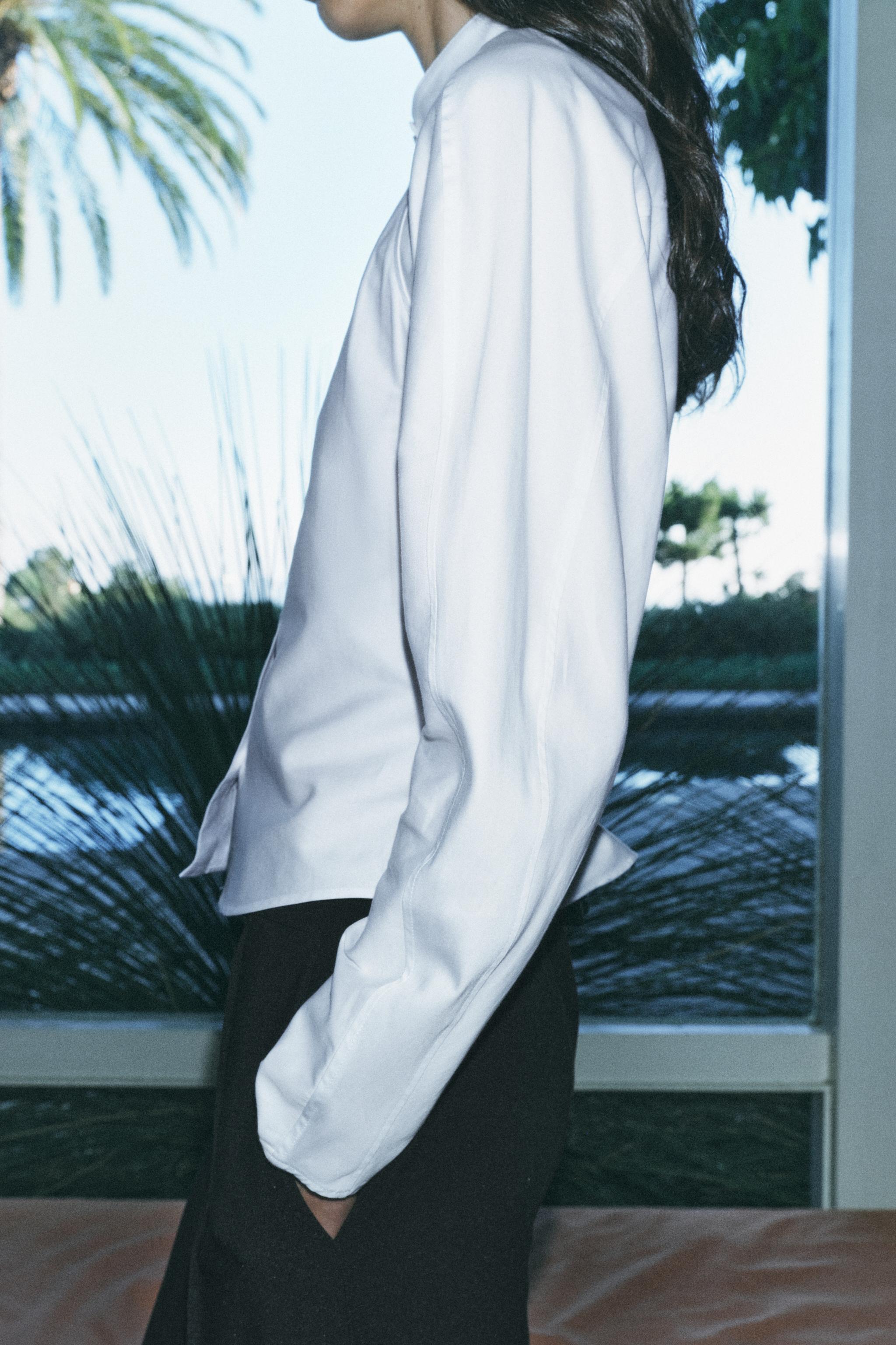 FITTED POPLIN SHIRT ZW COLLECTION Product Image
