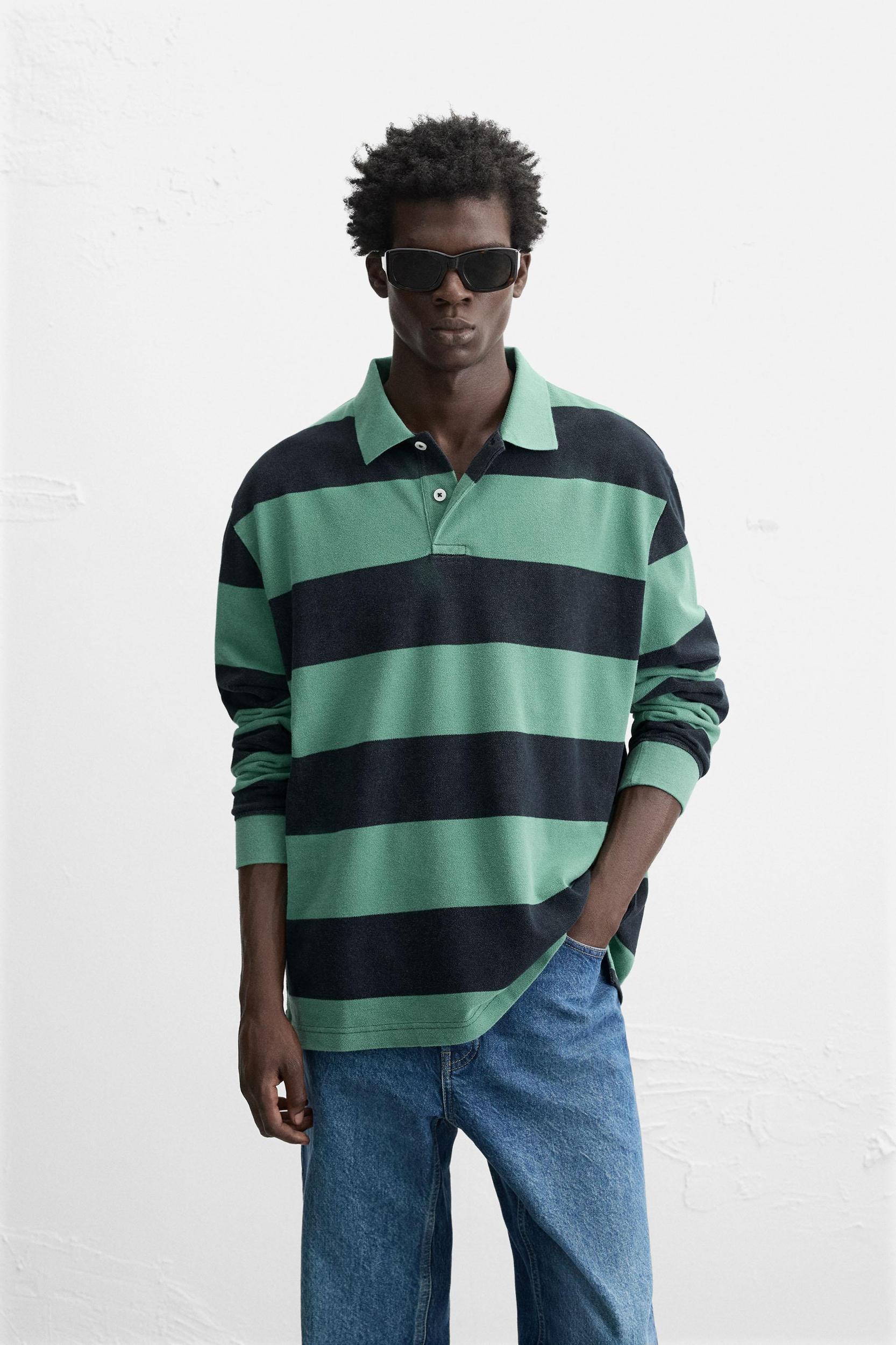 STRIPED WASHED POLO SHIRT Product Image