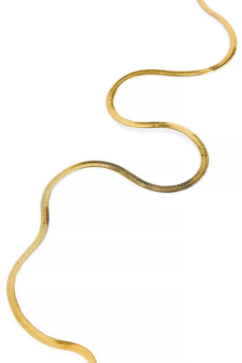 Gold Plated Glossy Slim Necklace Product Image