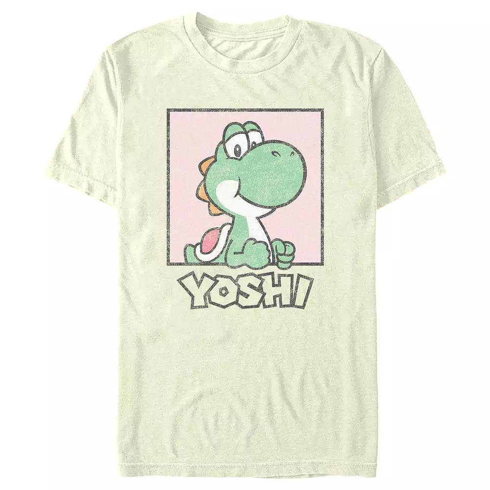 Men's Super Mario Bros Yoshi Portrait Graphic Tee, Size: Medium, Natural Product Image