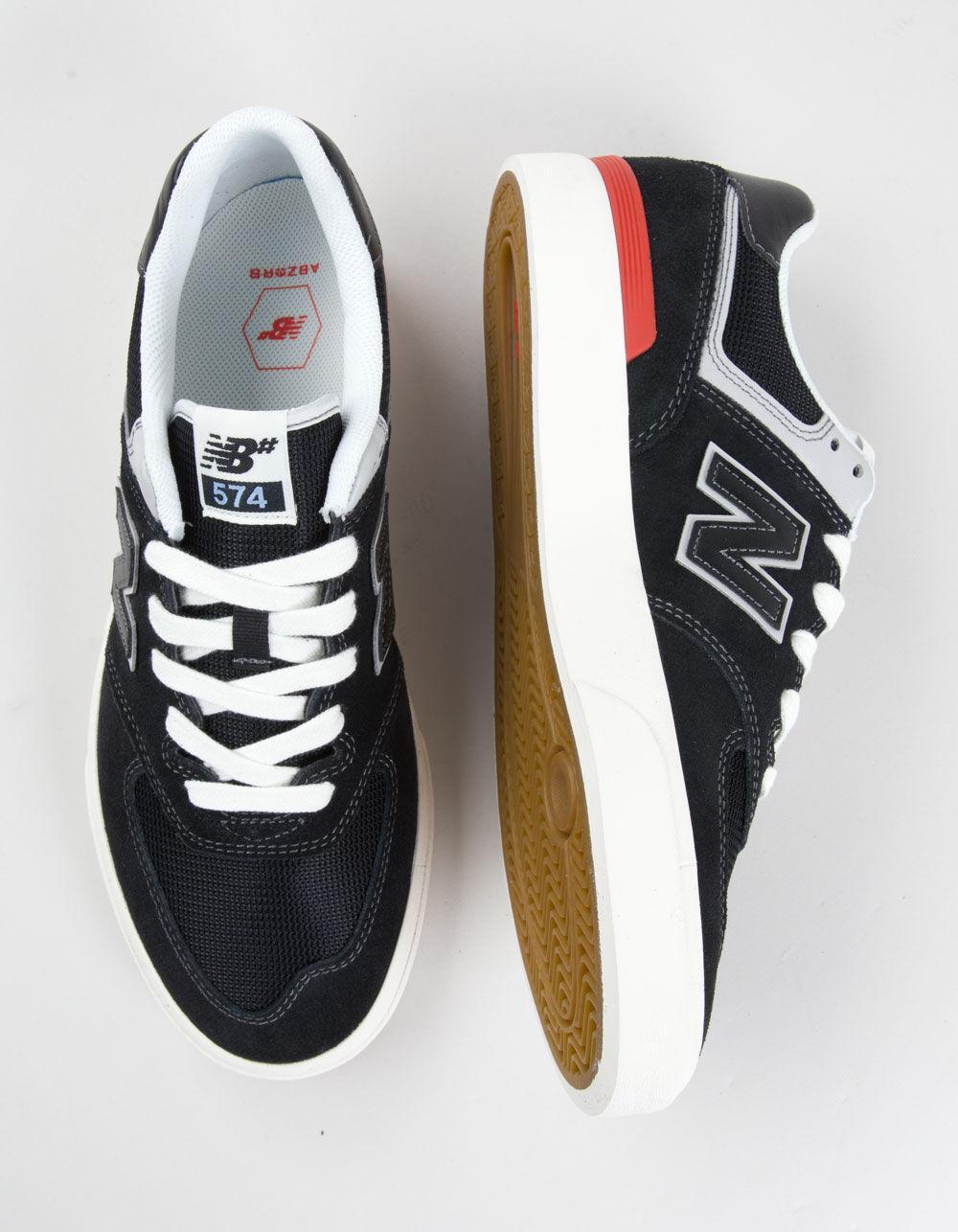 NEW BALANCE 574 Numeric Vulc Skate Shoes - BLK/WHT Product Image