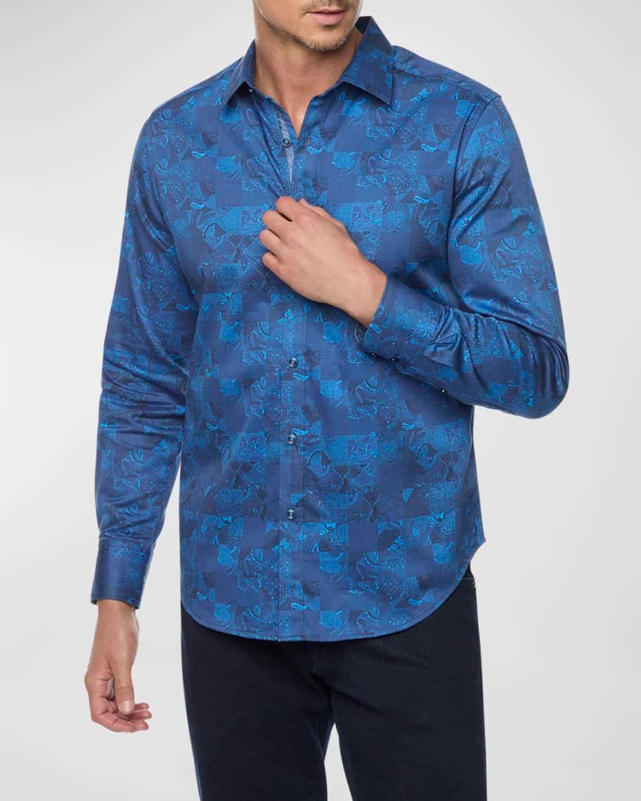 Mens Tourneau Paisley Stretch-Cotton Shirt Product Image