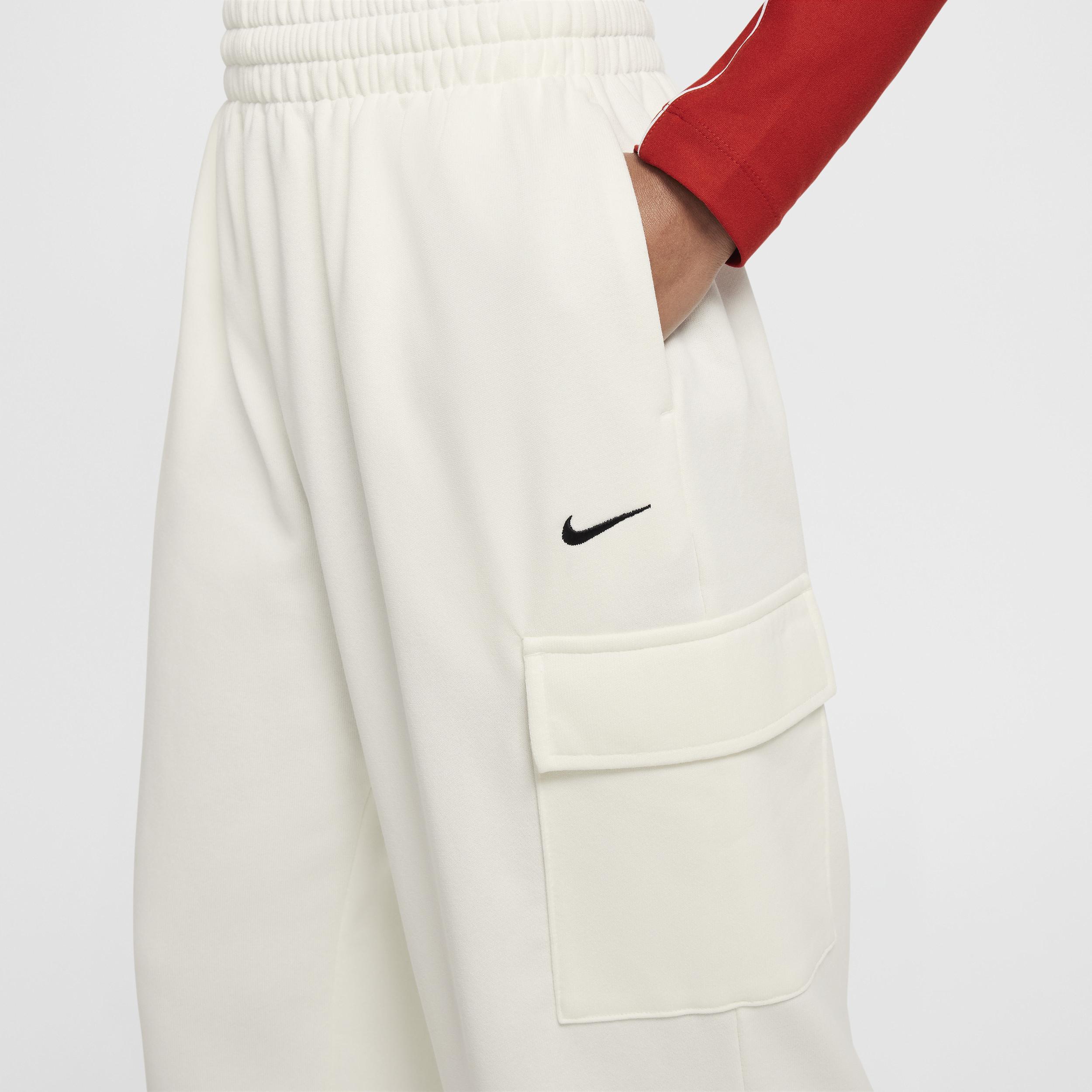 Nike Kids' Dri-FIT Oversize French Terry Cargo Sweatpants in Sail at Nordstrom, Size Xs Product Image
