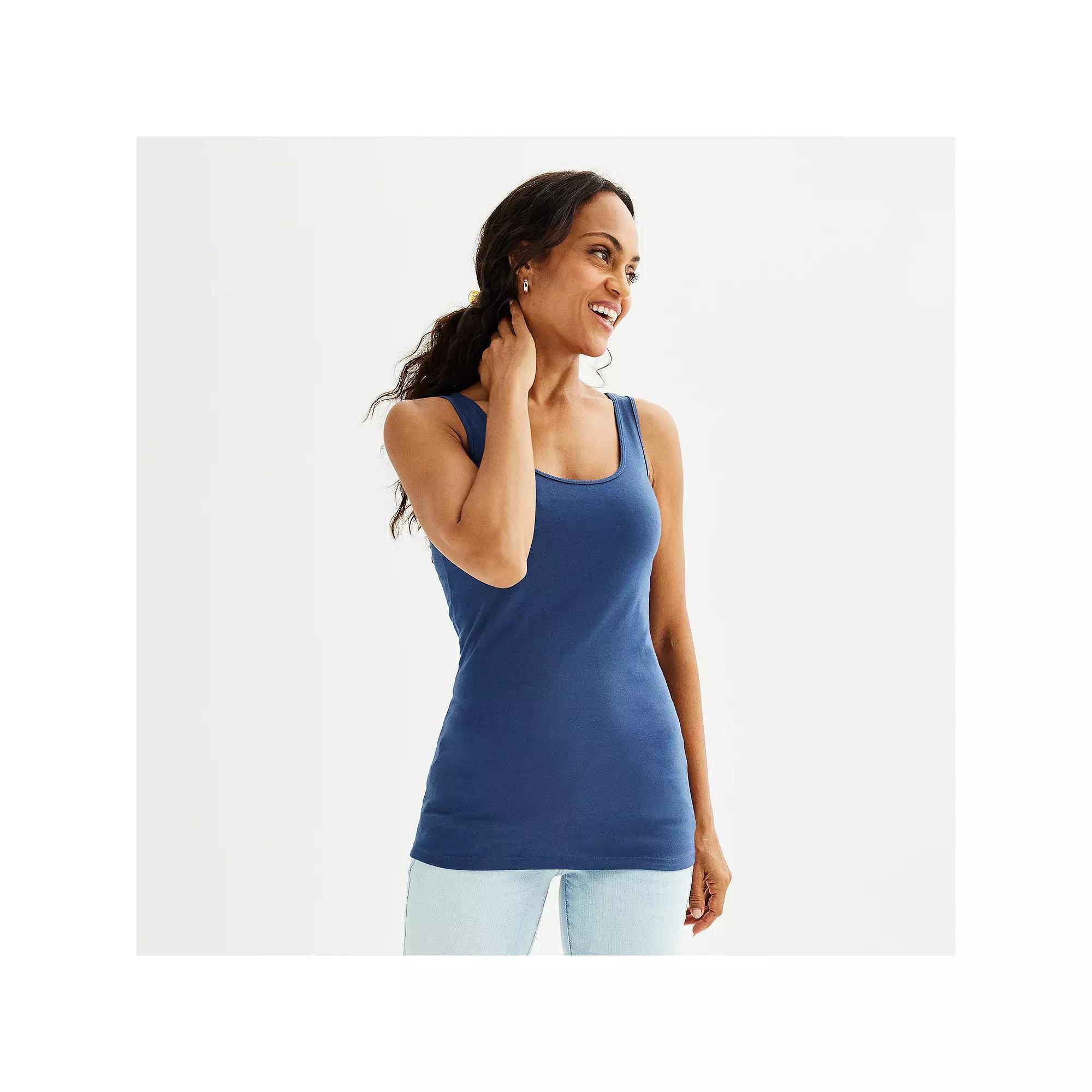 Women's Sonoma Goods For Life® Everyday Tunic Layering Tank Top, Size: XXL, Pledge Blue Product Image