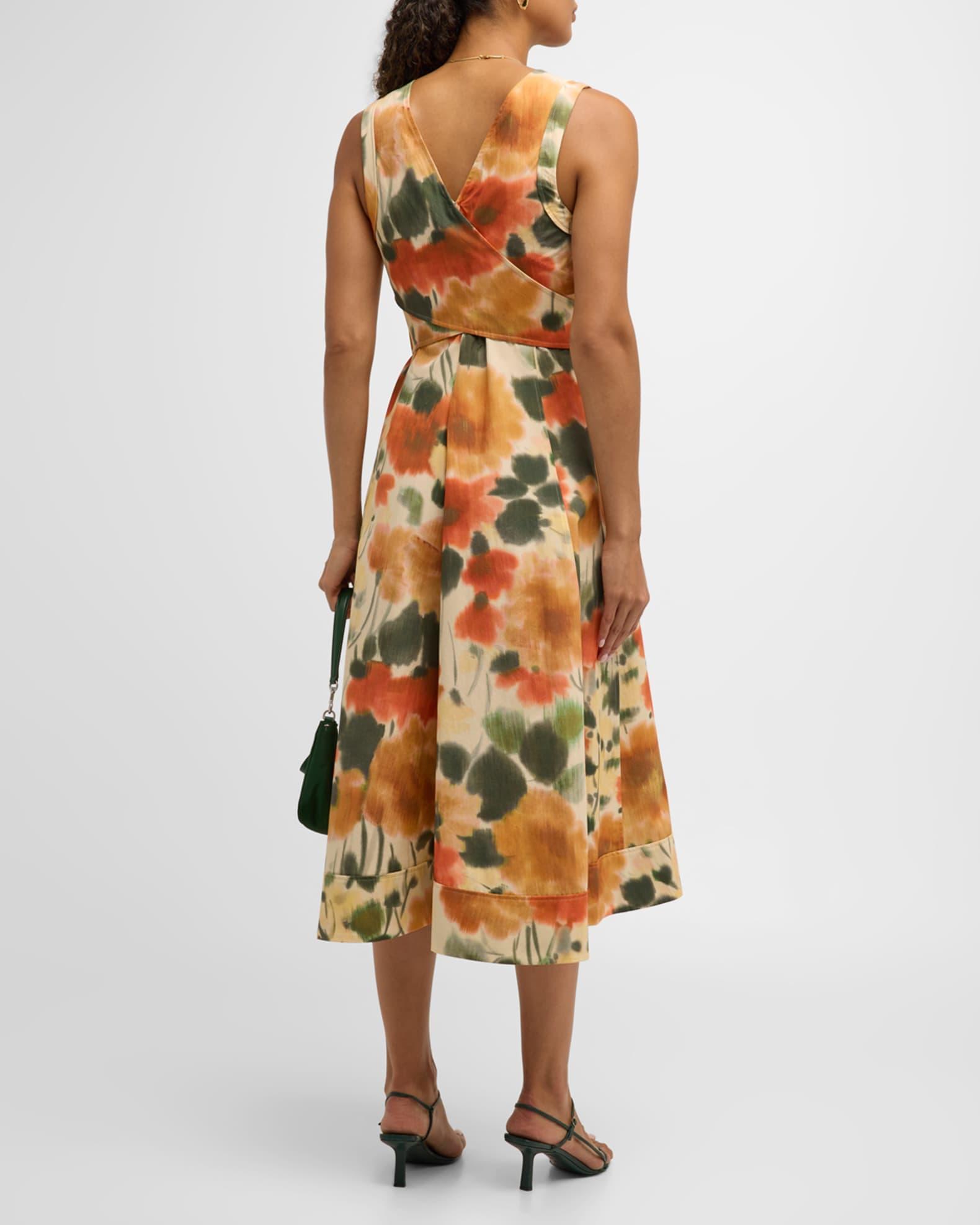 Blurred Marigold Belted Midi Dress Product Image