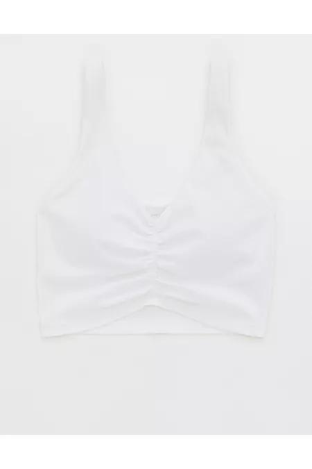 OFFLINE By Aerie Real Me Low Key Ruched Longline Sports Bra Women's Product Image