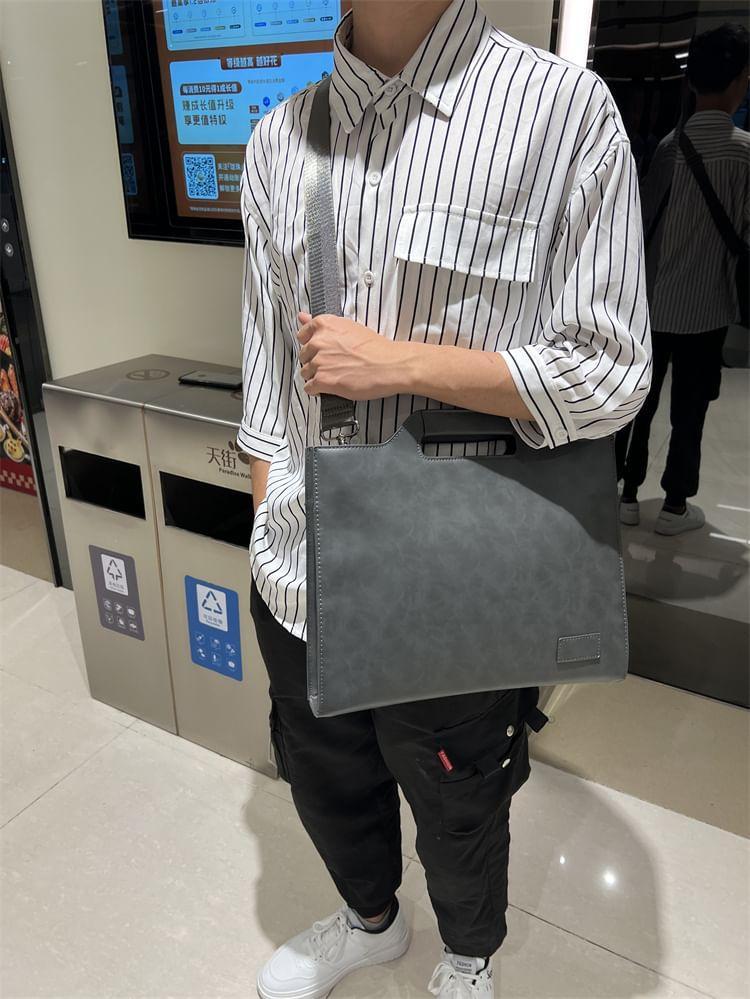 Applique Faux Leather Briefcase Product Image