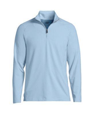 Men's Lands' End Long Sleeve Raglan French Terry Quarter Zip Sweatshirt, Size: XL, Dark Camel Grey Product Image