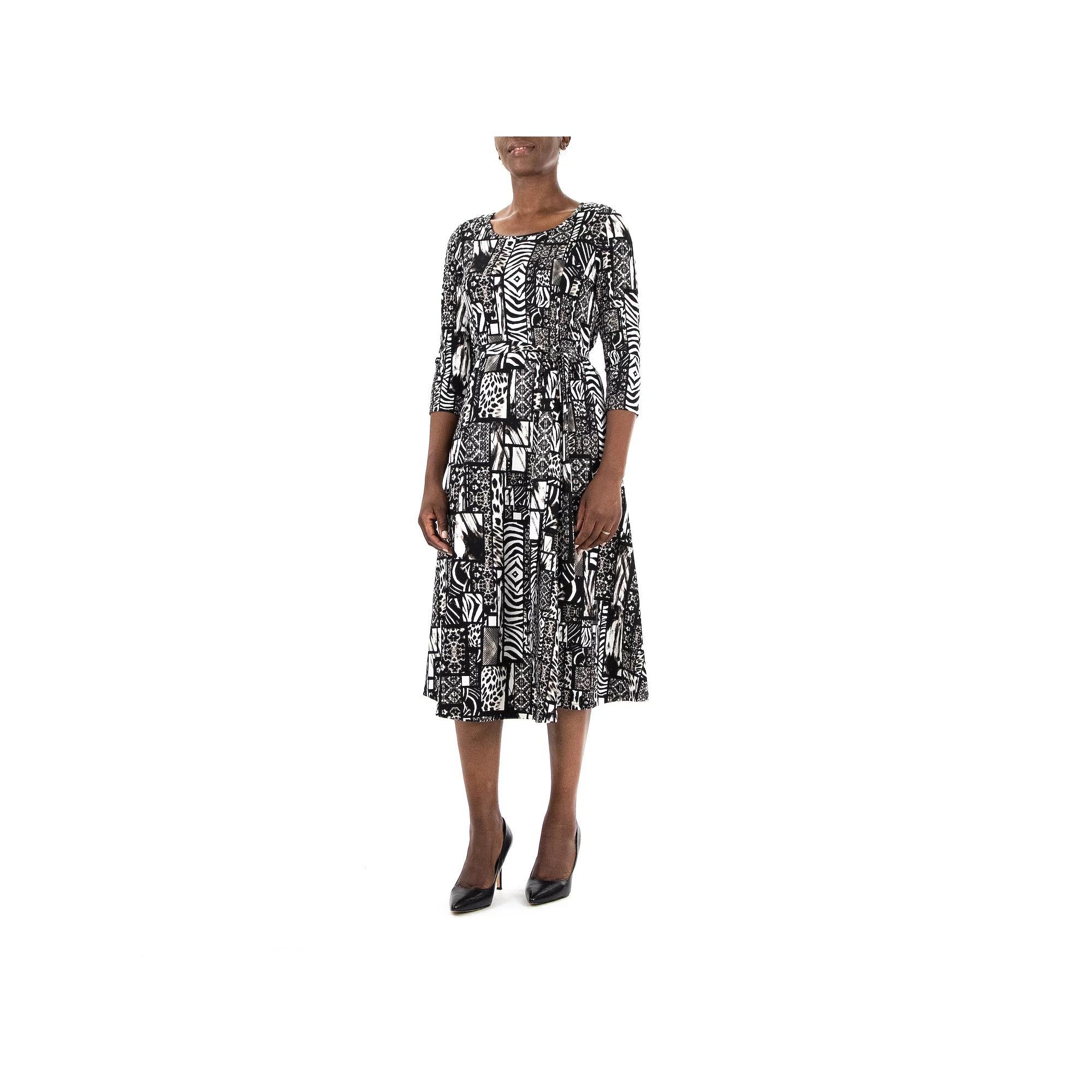 Women's Nina Leonard Sylvia Print Midi Dress, Size: Large, Dusty Pink Floral Product Image