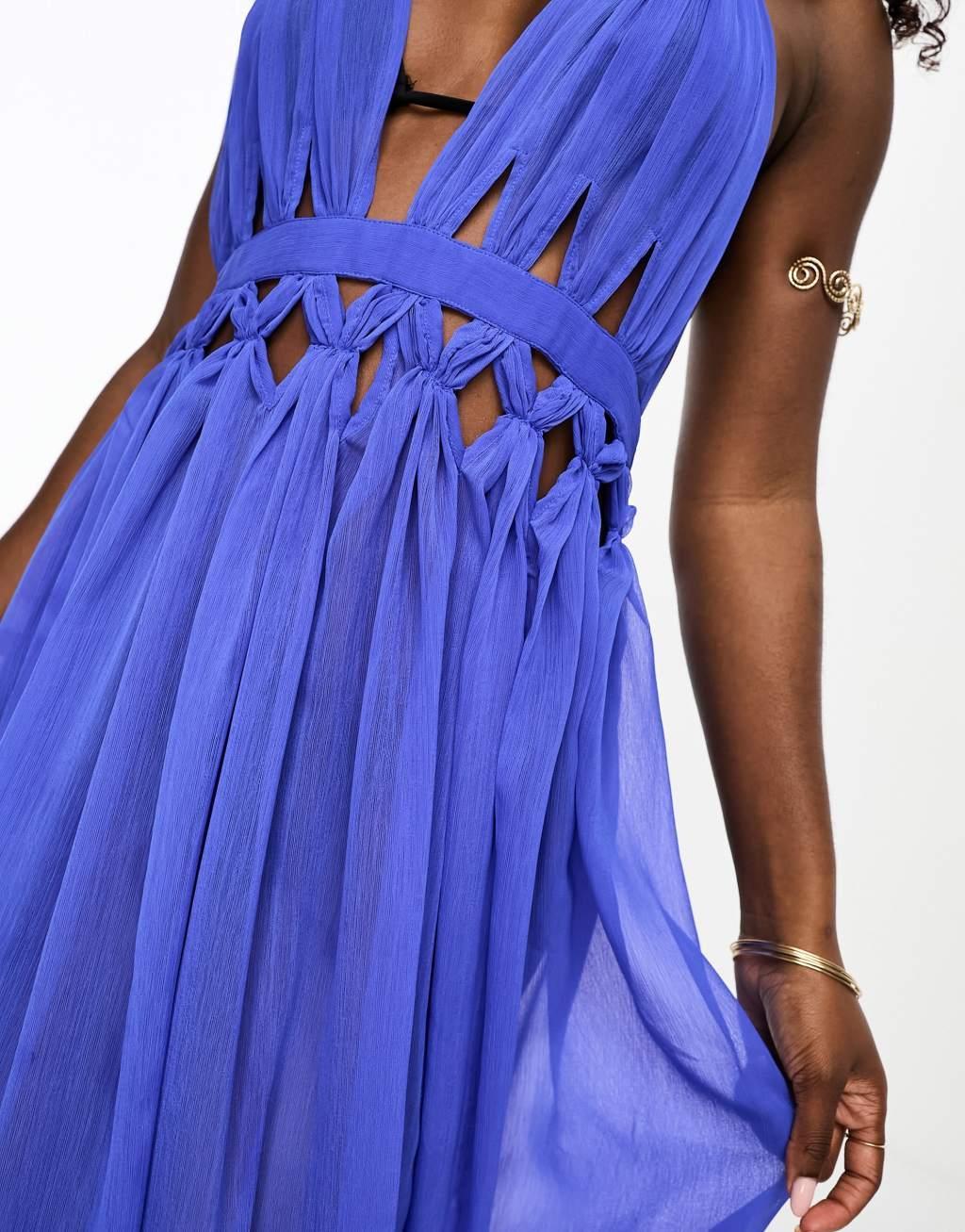 ASOS DESIGN sheer lattice maxi beach dress Product Image