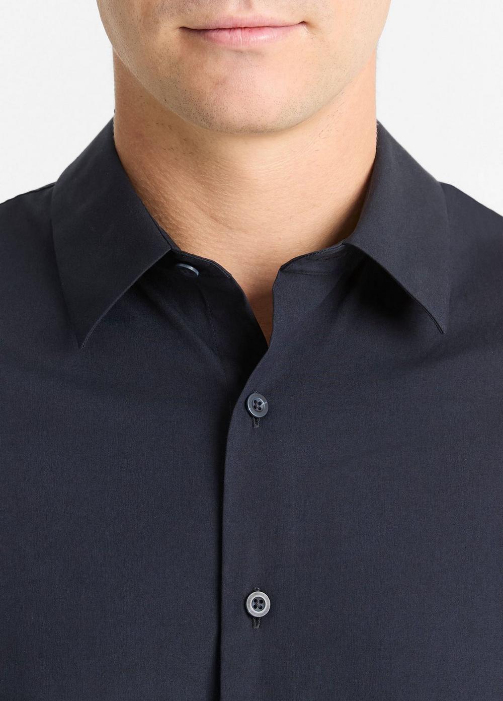 Mens Stretch-cotton Poplin Shirt, Black, Size XXL Vince Product Image