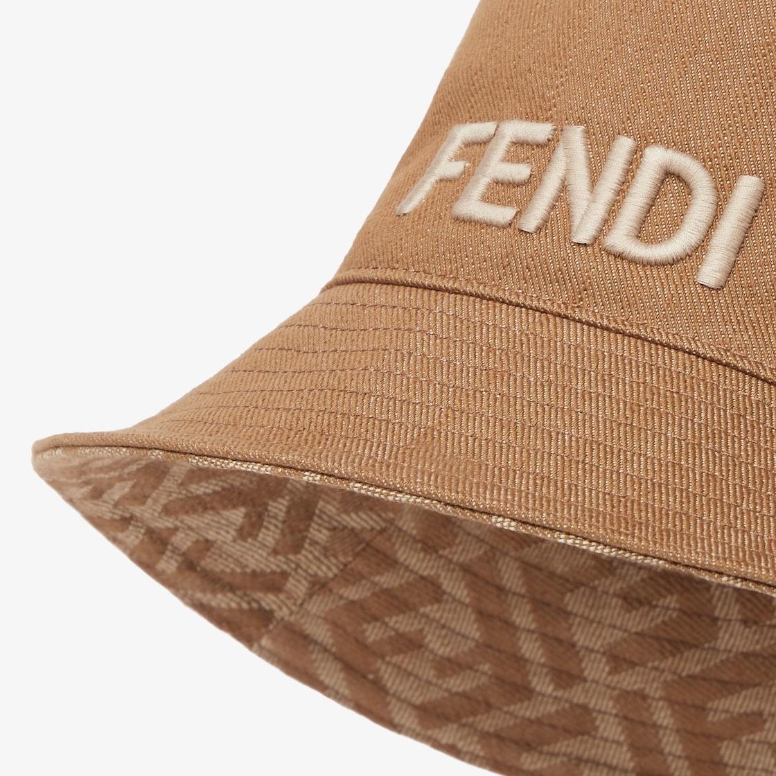 HatReversible brown canvas bucket hat Product Image