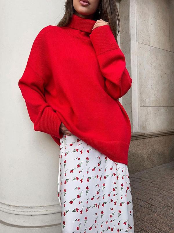 Fishtail Cherry Print Maxi Skirt Product Image