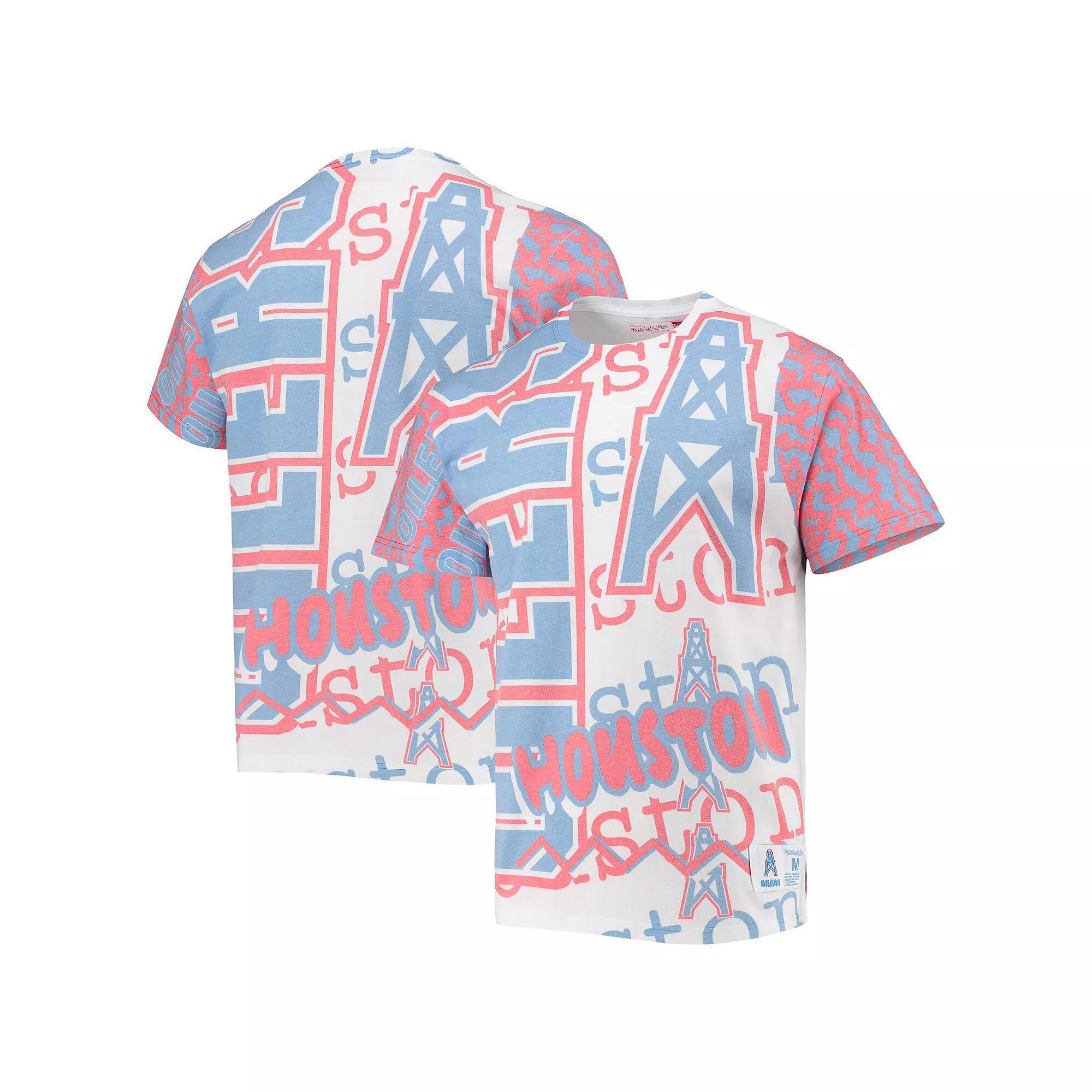 Men's Mitchell & Ness White Houston Oilers Jumbotron 2.0 Sublimated T-Shirt, Size: XL, Nfl White Product Image