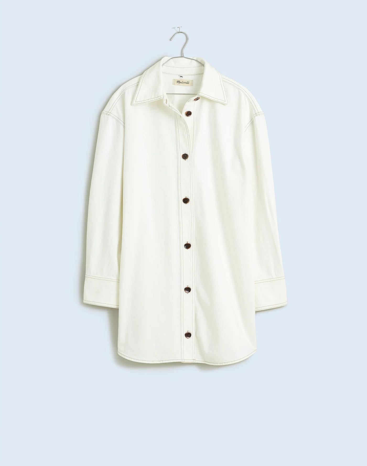 Denim Oversized Mini Shirtdress Product Image