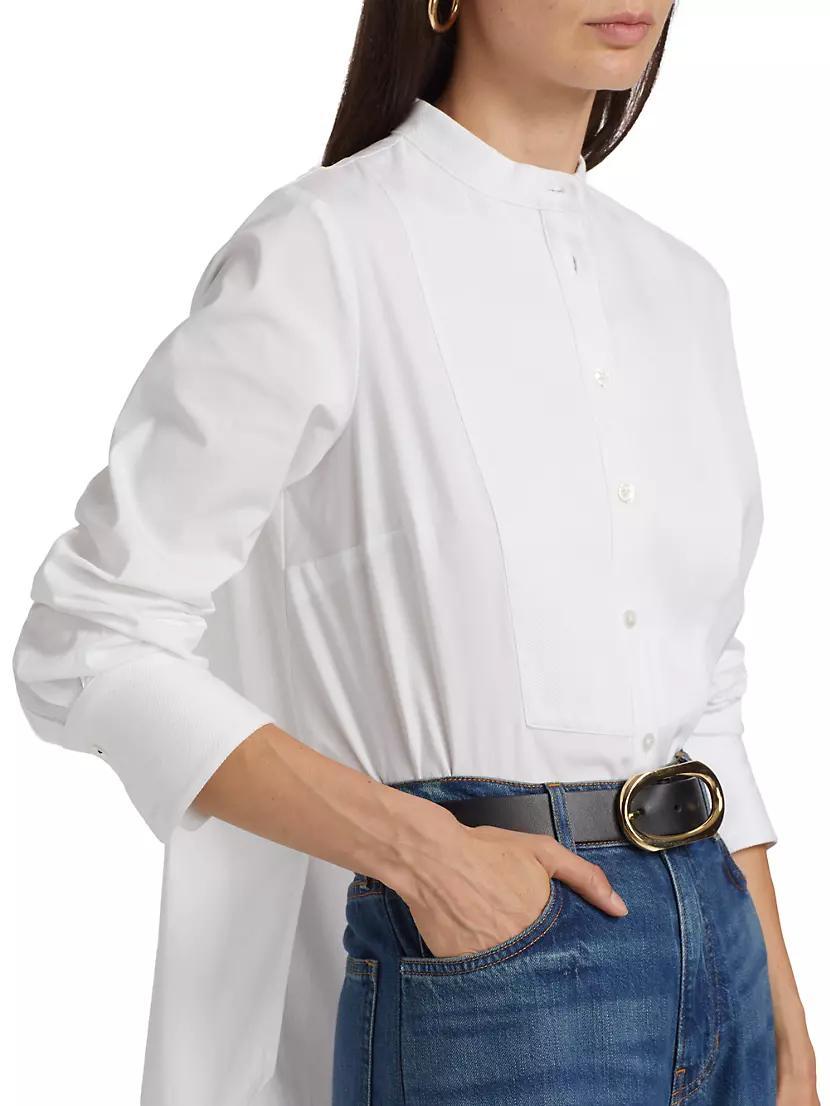 Naya Cotton-Blend Stand-Collar Shirt Product Image