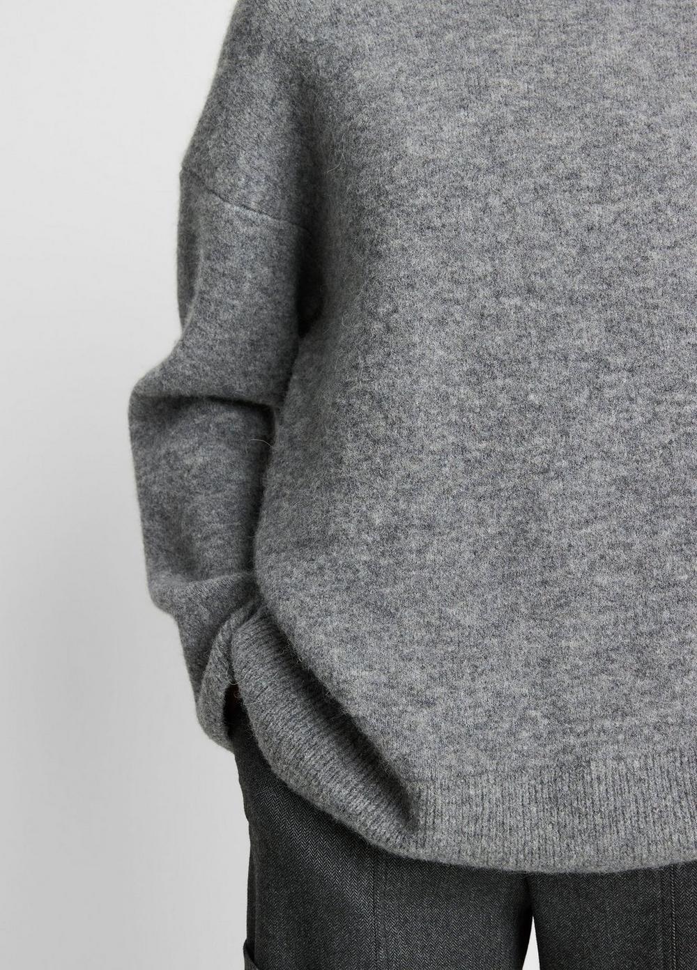 Womens Textured Soft Sculpted Crew Neck Sweater, Medium Heather Grey, Size L Vince Product Image