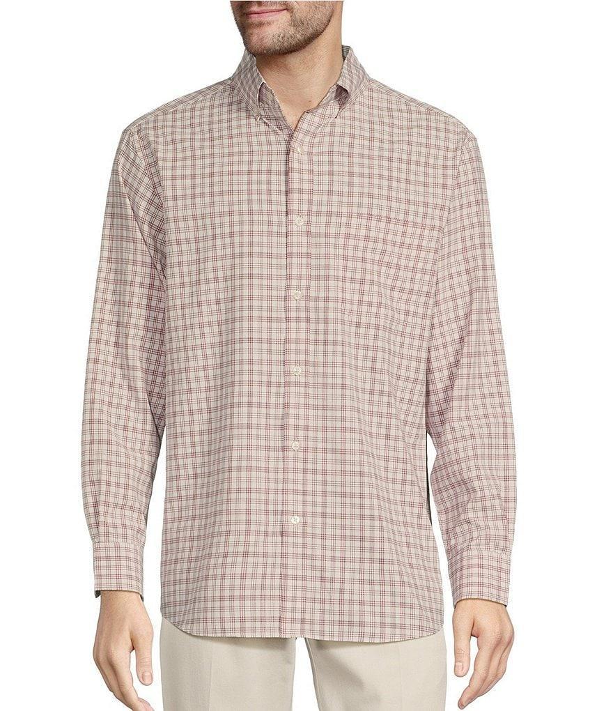 Roundtree & Yorke Performance The Traveler Long Sleeve Medium Plaid Sport Shirt Product Image