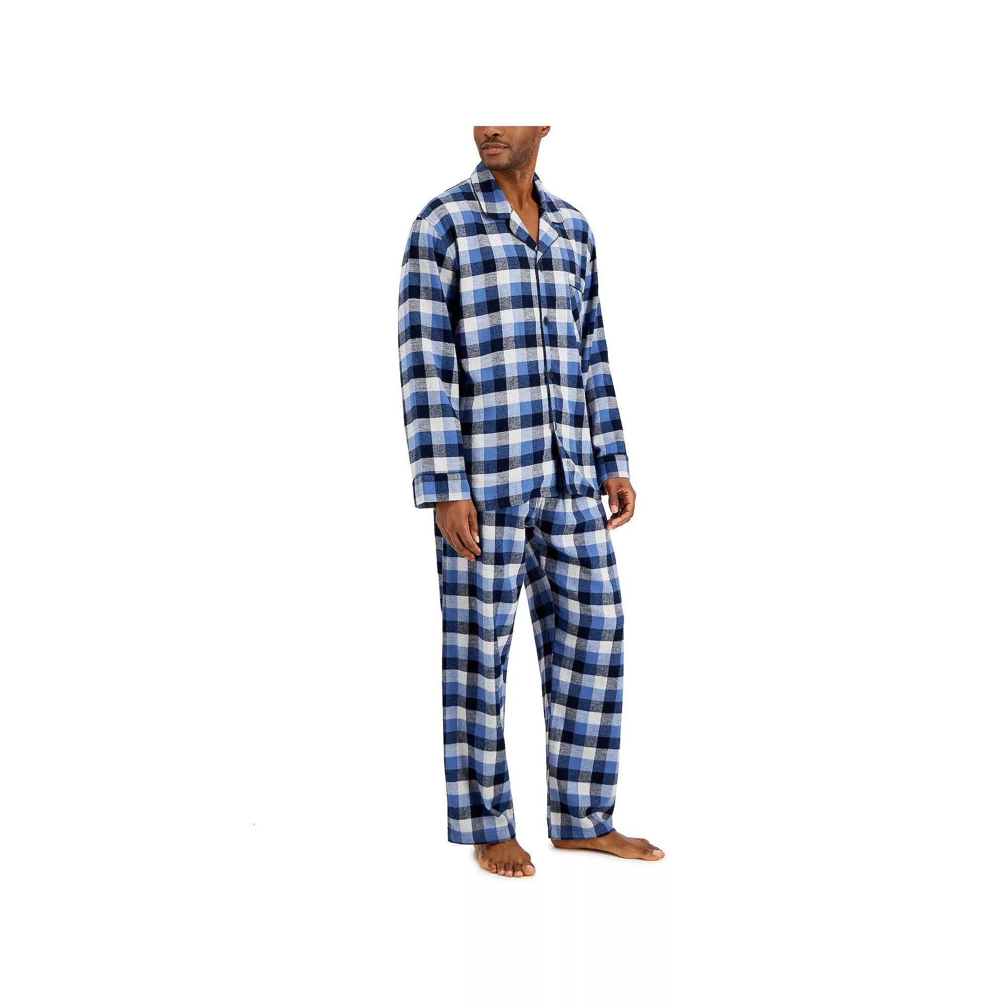 Men's Hanes Ultimate® Plaid Flannel Pajama Set, Size: XL, Red Buffalo Plaid Product Image