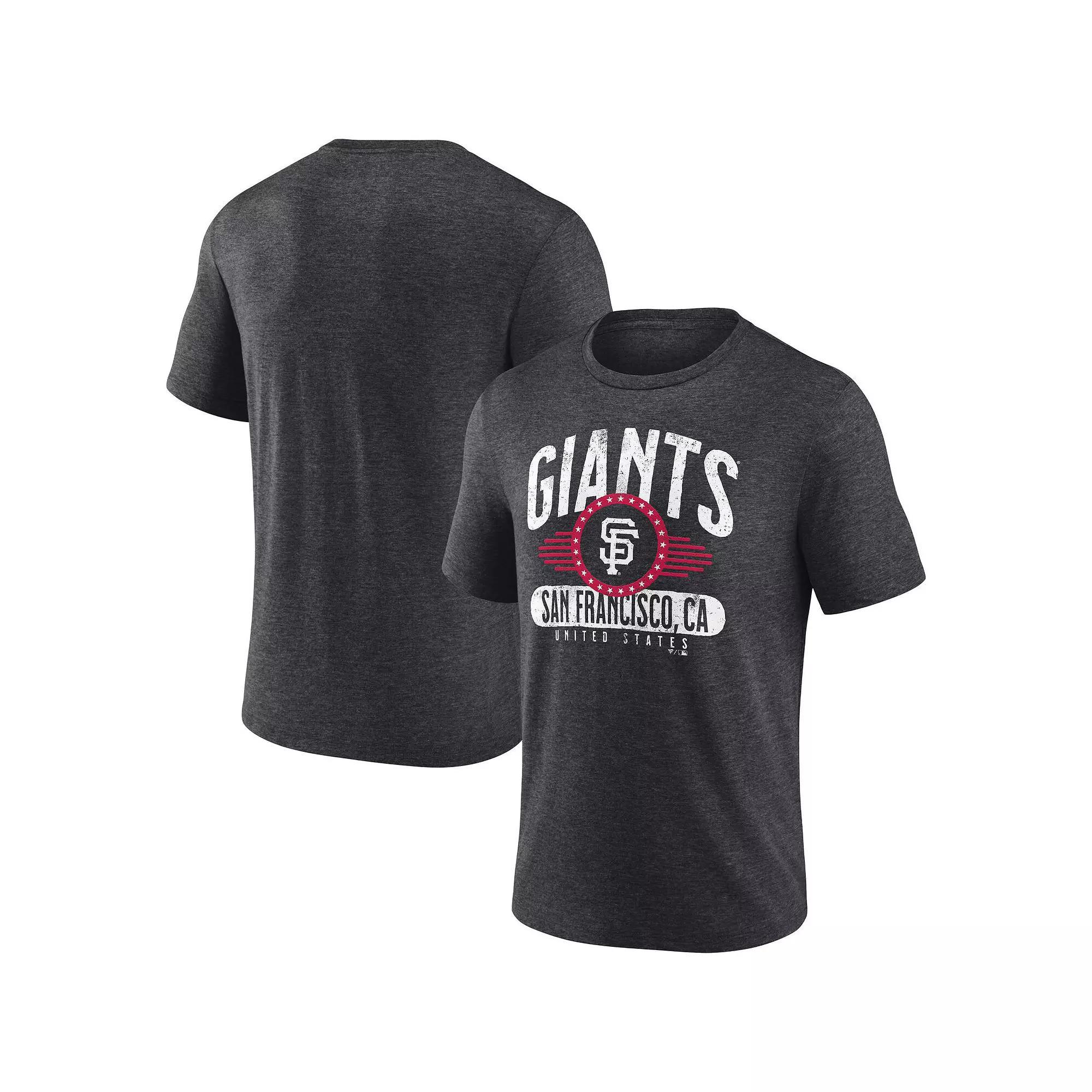 Men's Fanatics Branded Heathered Charcoal San Francisco Giants Badge of Honor Tri-Blend T-Shirt, Size: Large Product Image