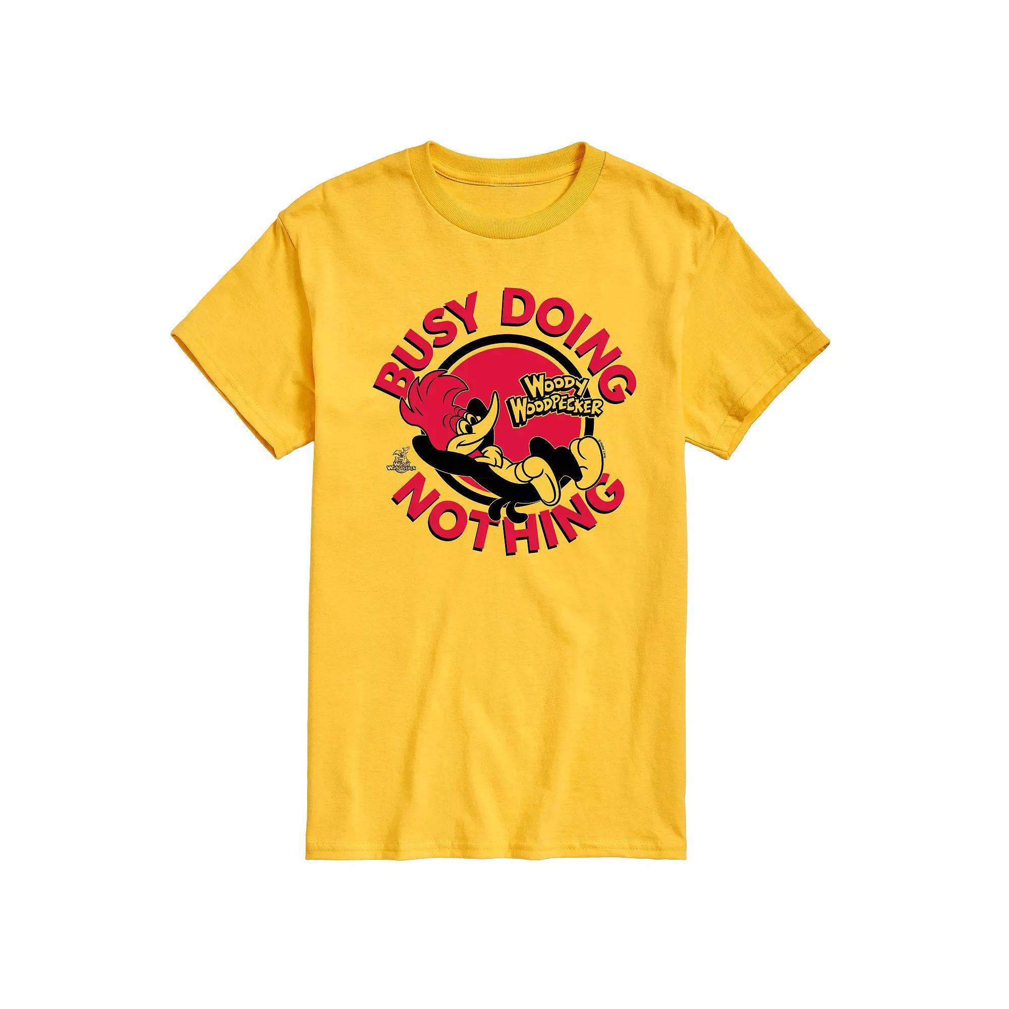 Mens Woody Woodpecker Busy Doing Nothing Graphic Tee Product Image