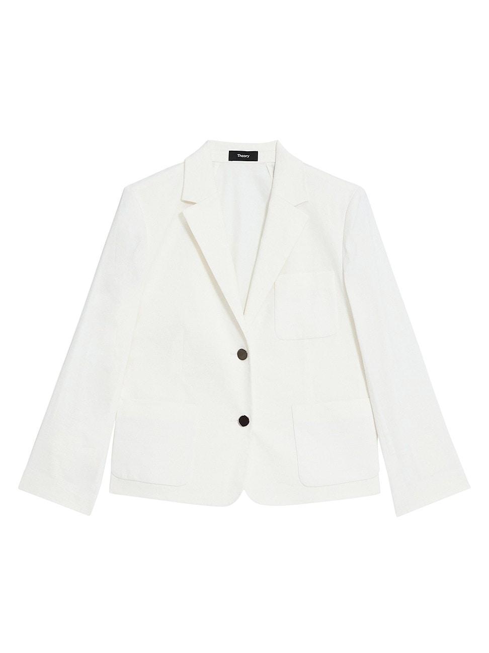 Shrunken Patch-Pocket Blazer Jacket Product Image