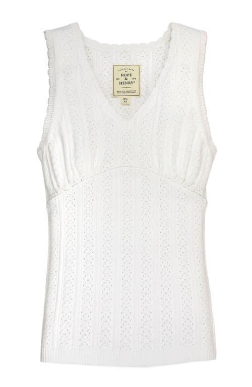 Hope & Henry Womens' Empire Sweater Tank in Cornflower Blue Pointelle at Nordstrom, Size Small Product Image