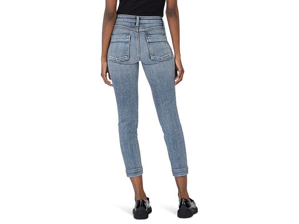 KUT from the Kloth Reese High Rise Ankle Straight Leg Frt Bck - Yoke (Electric) Women's Jeans Product Image