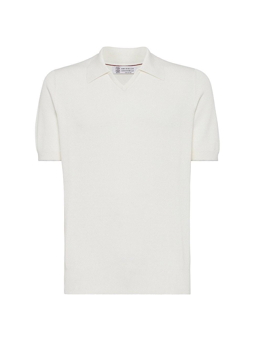 Mens Cotton English Rib Knit Polo Shirt Product Image