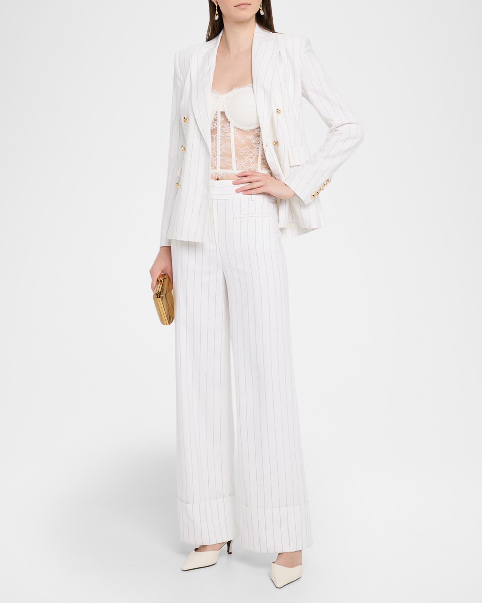 Arielle Pinstripe Double-Breasted Blazer Product Image