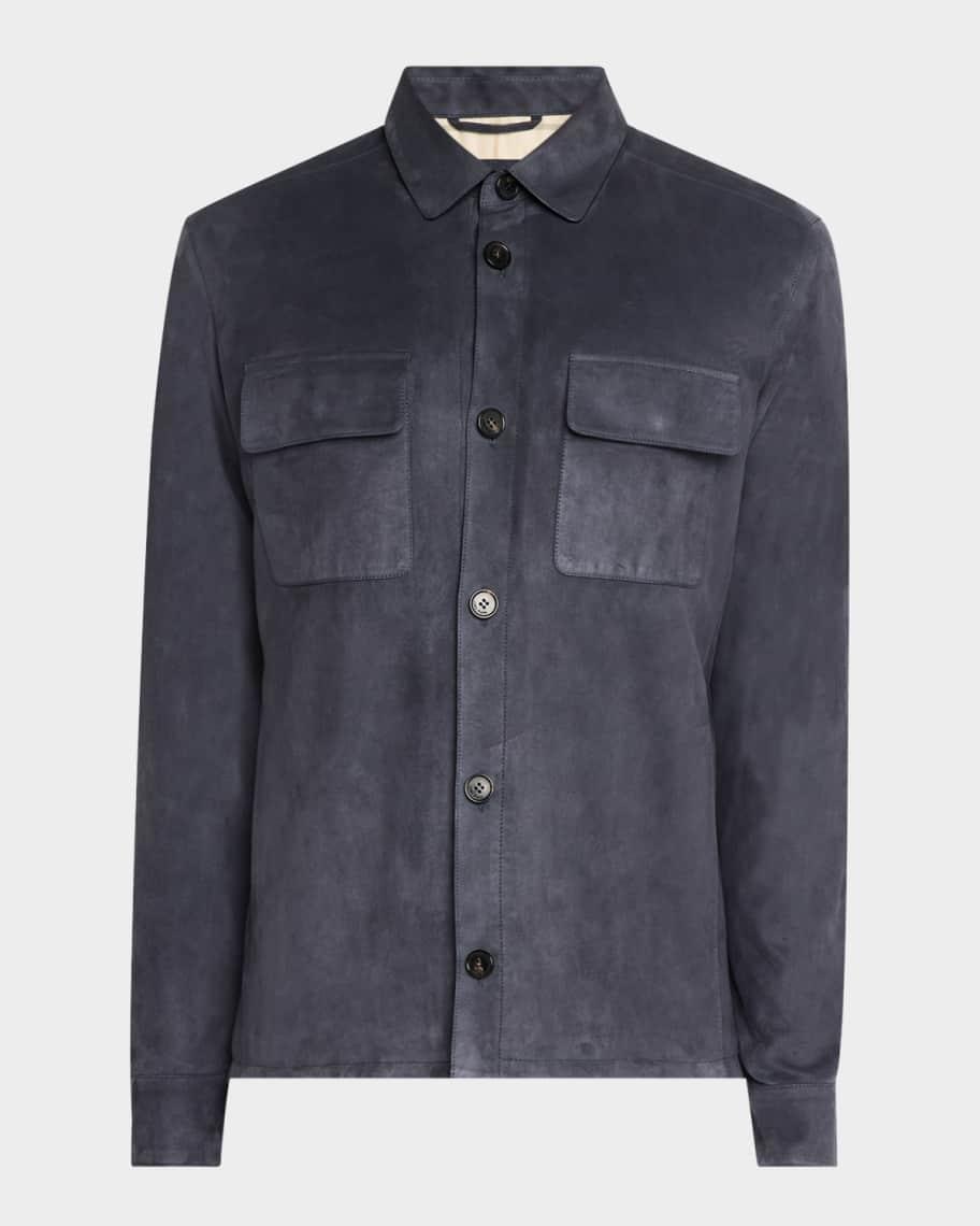 Mens Suede Kidskin Overshirt Product Image