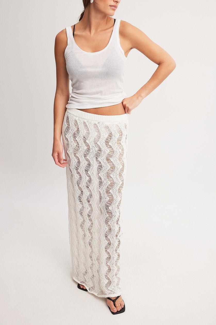 Crochet Knitted Maxi Skirt Product Image