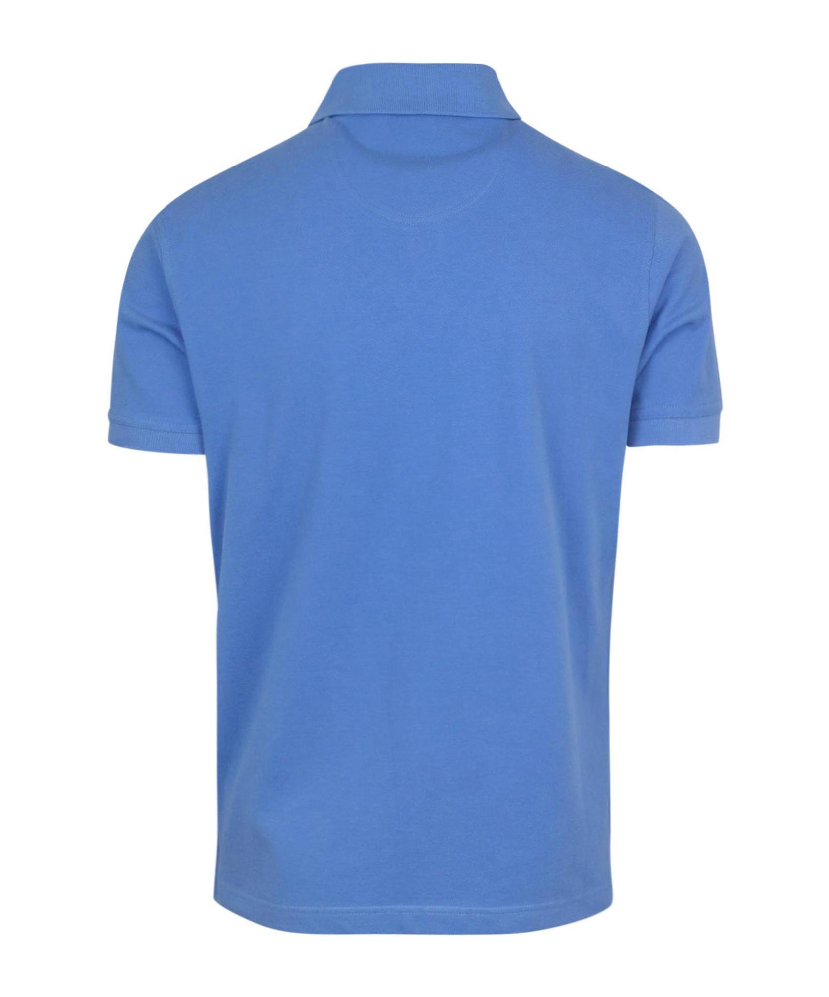BARBOUR Piqué Polo Shirt With Tartan Inserts In Bl95 Product Image