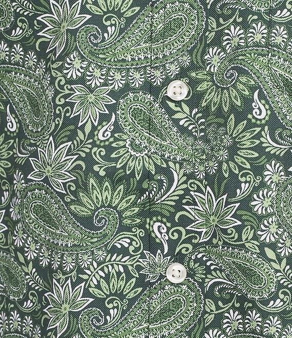 Roundtree & Yorke Long Sleeve Paisley Print Oxford Sport Shirt Product Image