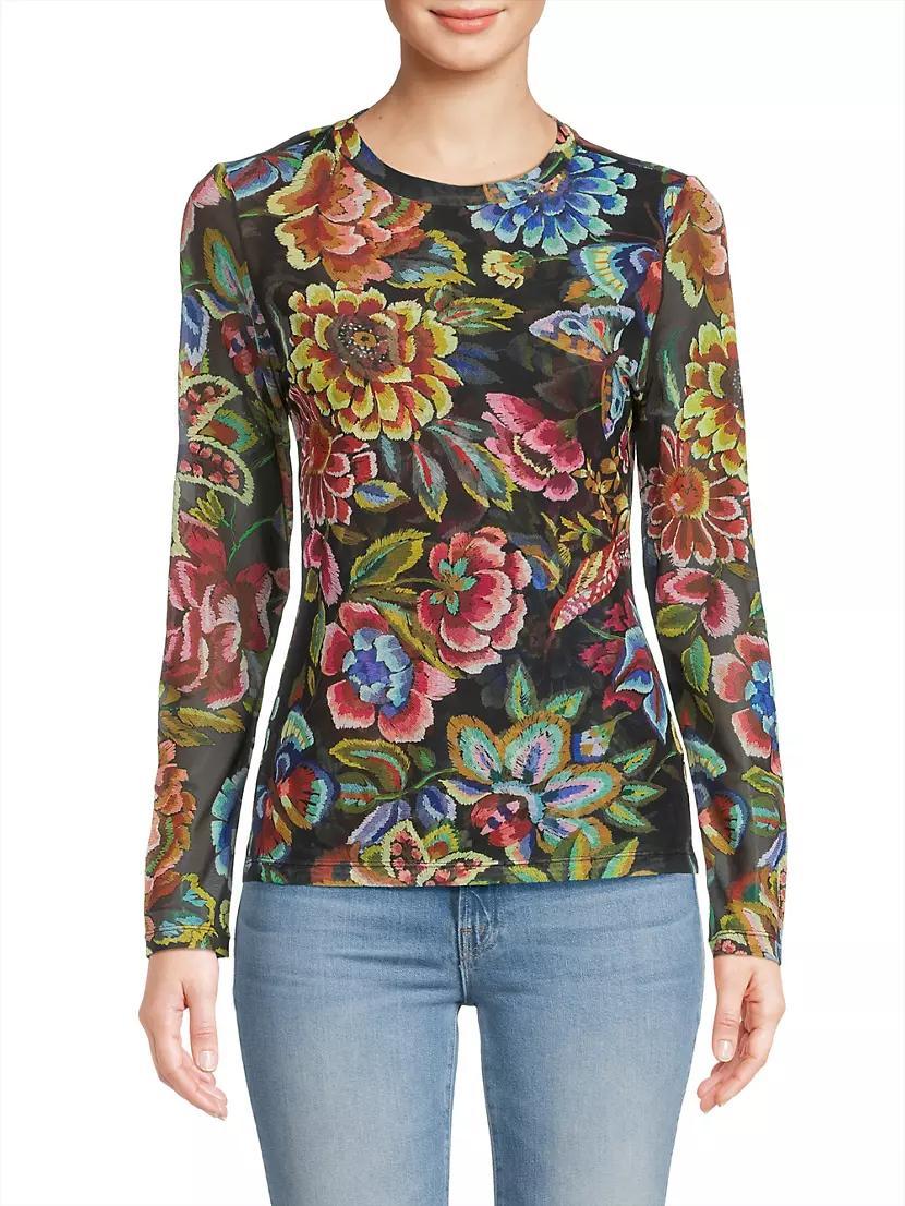 Natalie Floral Mesh T-Shirt Product Image