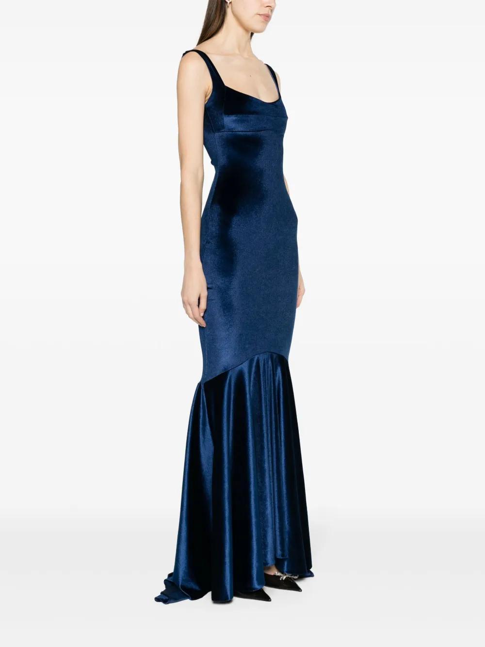 sleeveless velvet mermaid gown Product Image
