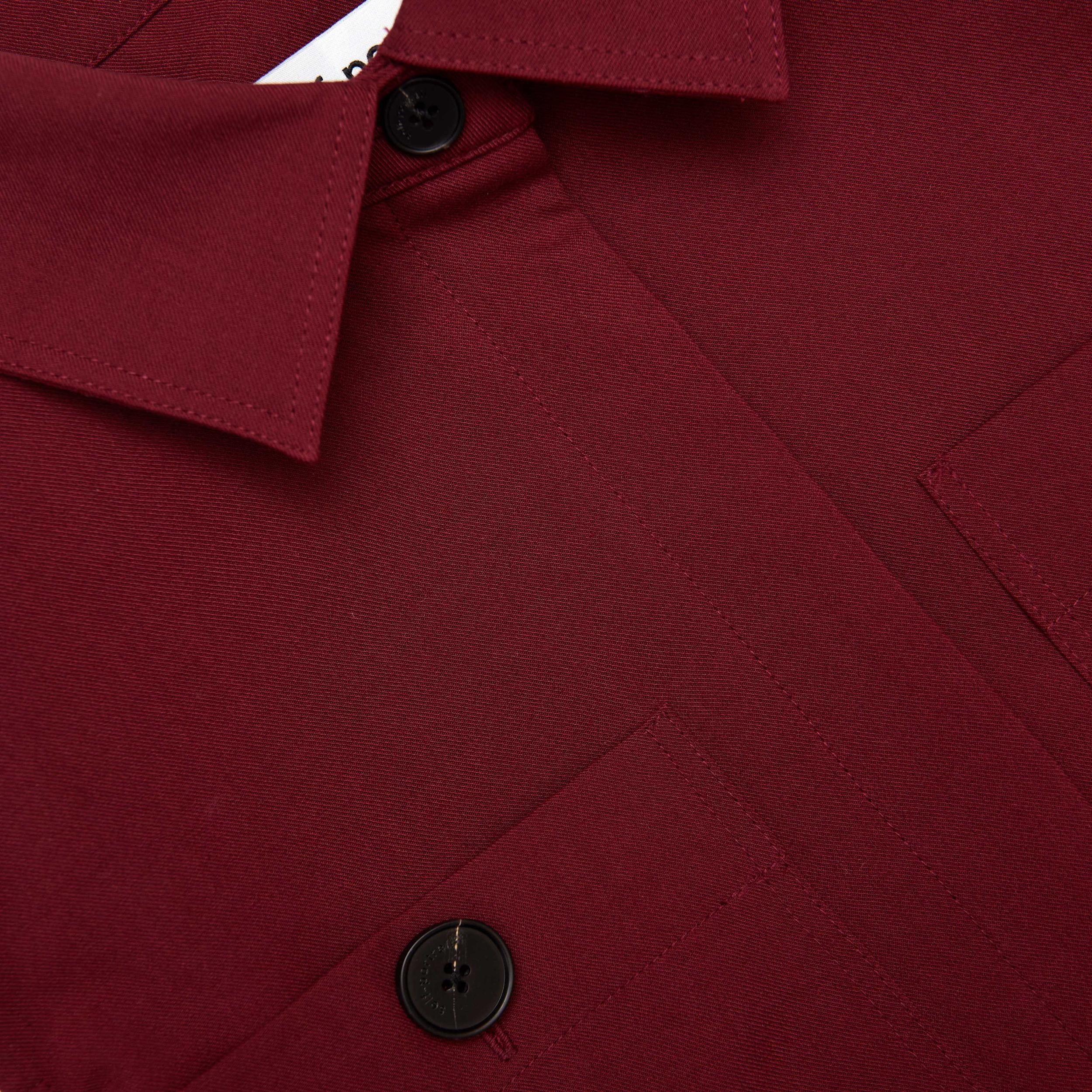 Burgundy Twill Belted Midi Dress Product Image
