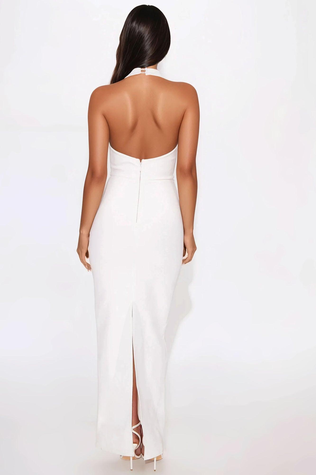 Genesis Halter Bandage Maxi Dress - White Product Image
