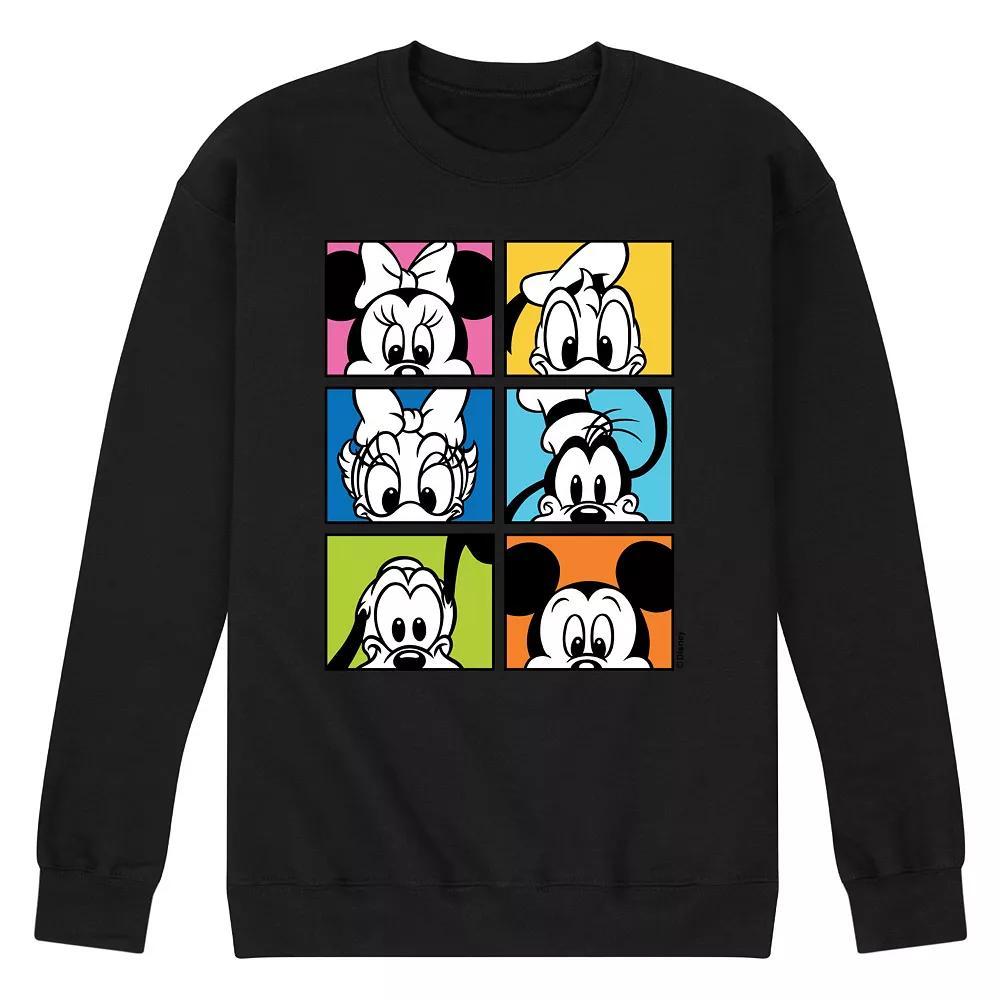 Disneys Mickey Friends Grid Mens Fleece Sweatshirt Blue Product Image