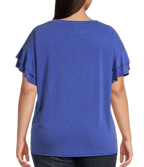 Moa Moa Plus Flutter Sleeve T-Shirt Product Image