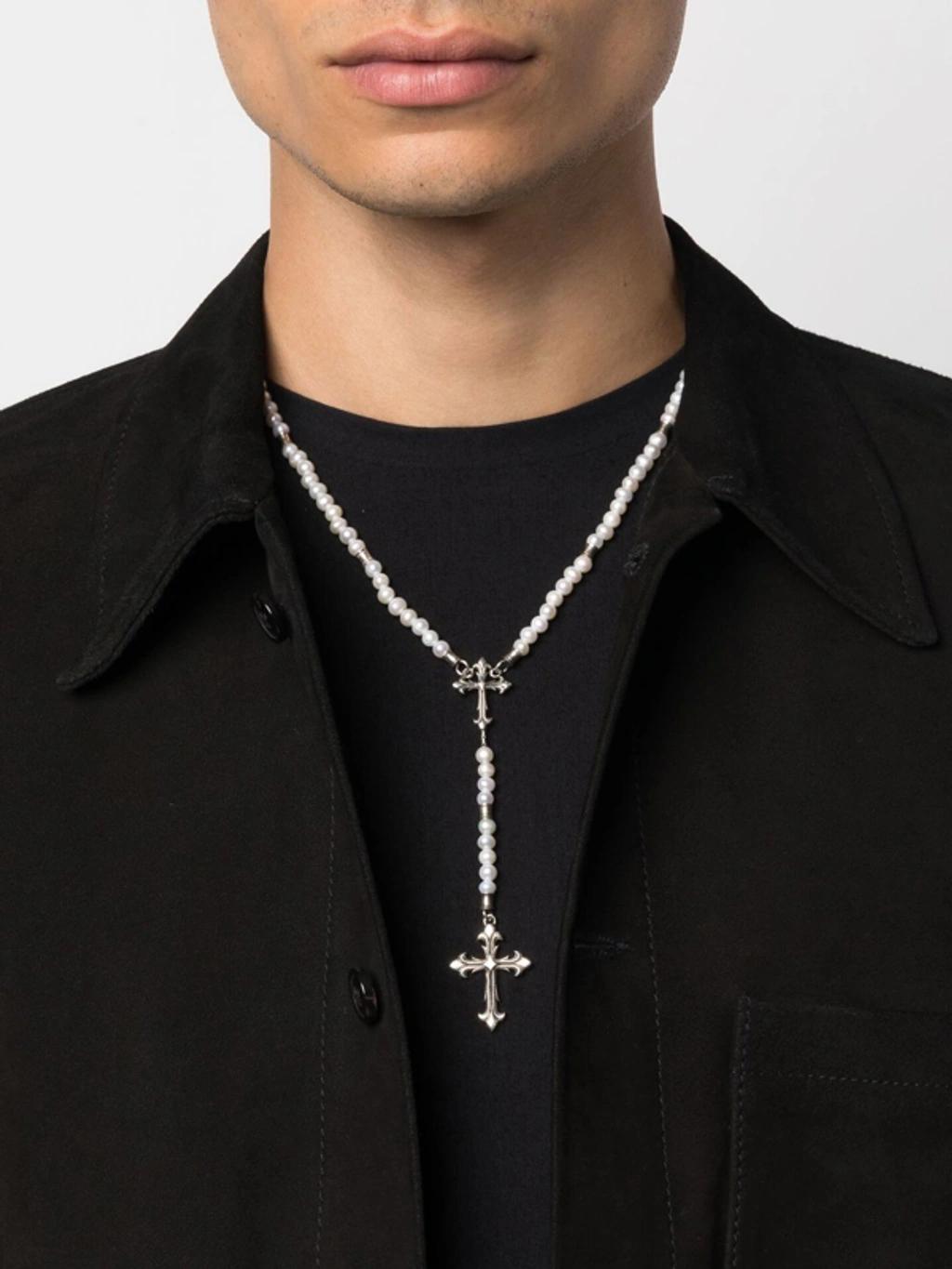 EMANUELE BICOCCHI Pearl Rosary Necklace In White Product Image