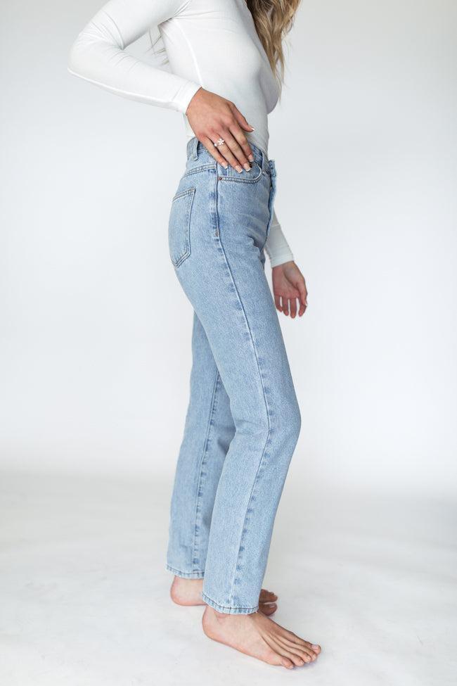 Megan Light Wash Straight Leg Mom Jeans FINAL SALE Product Image