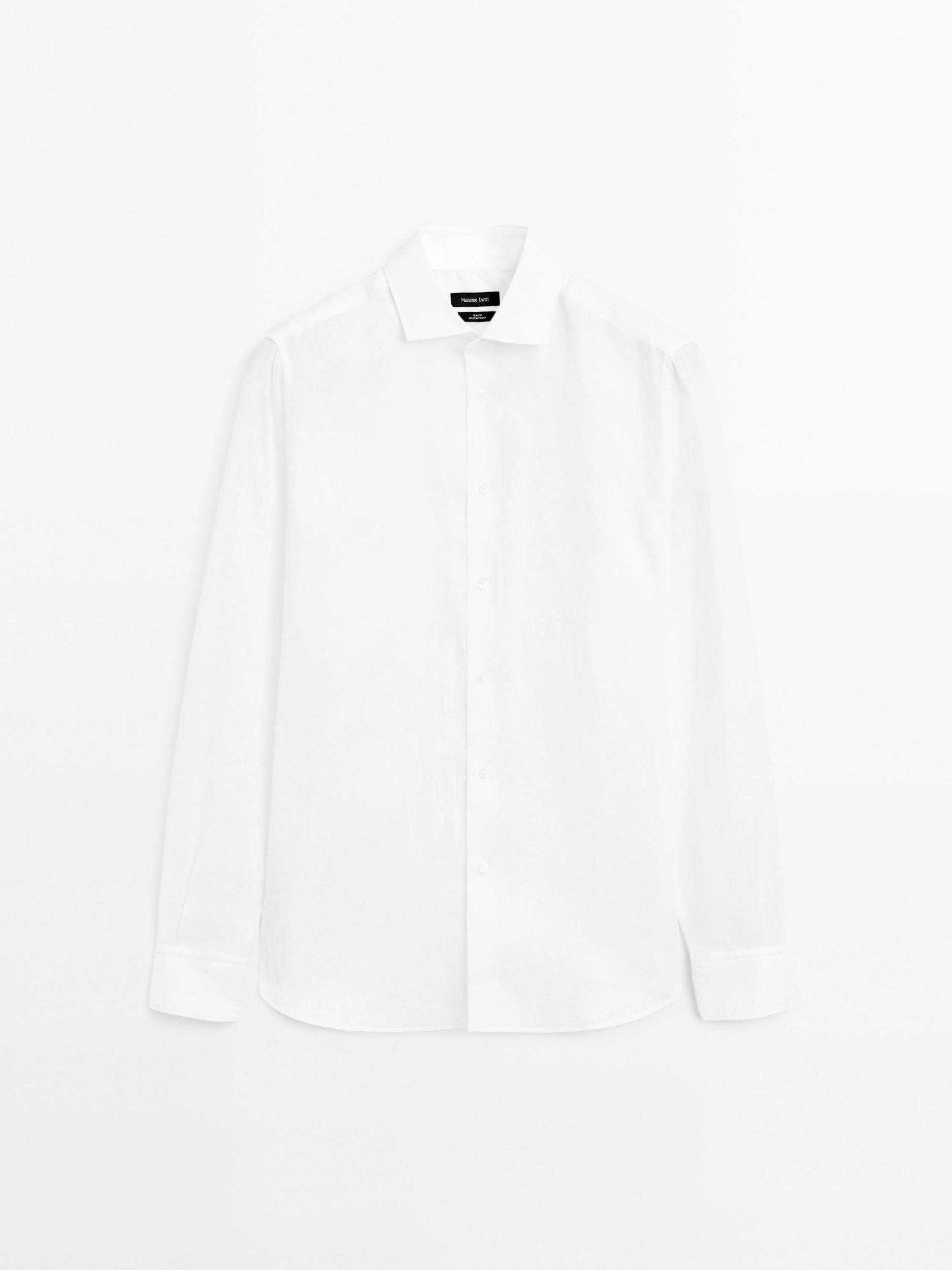 100% linen slim fit shirt Product Image