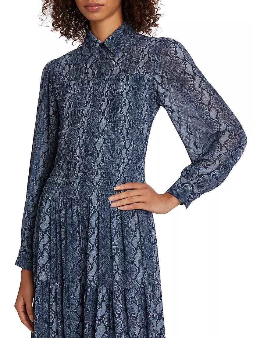 Smocked Button Down Shirtdress Product Image