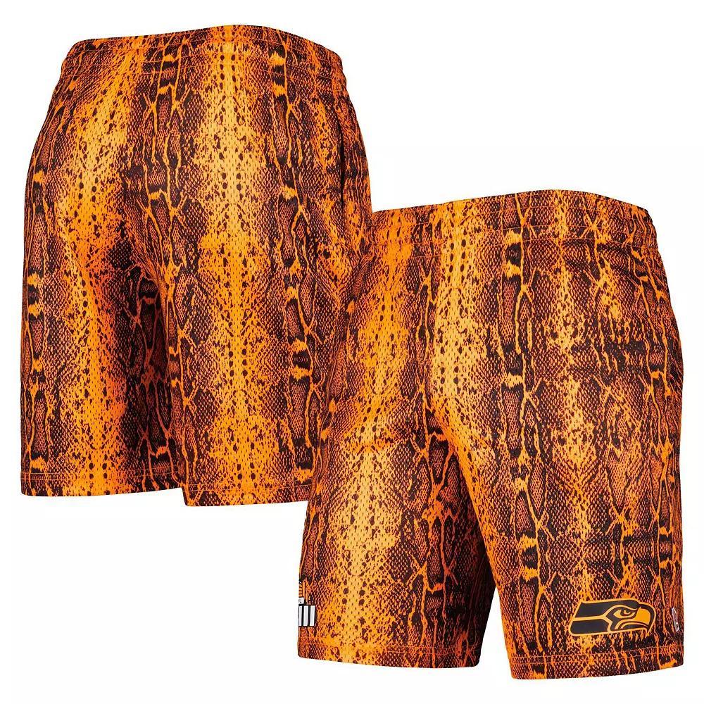 Men's New Era Orange Seattle Seahawks Summer Pop Shorts, Size: 3XL Product Image