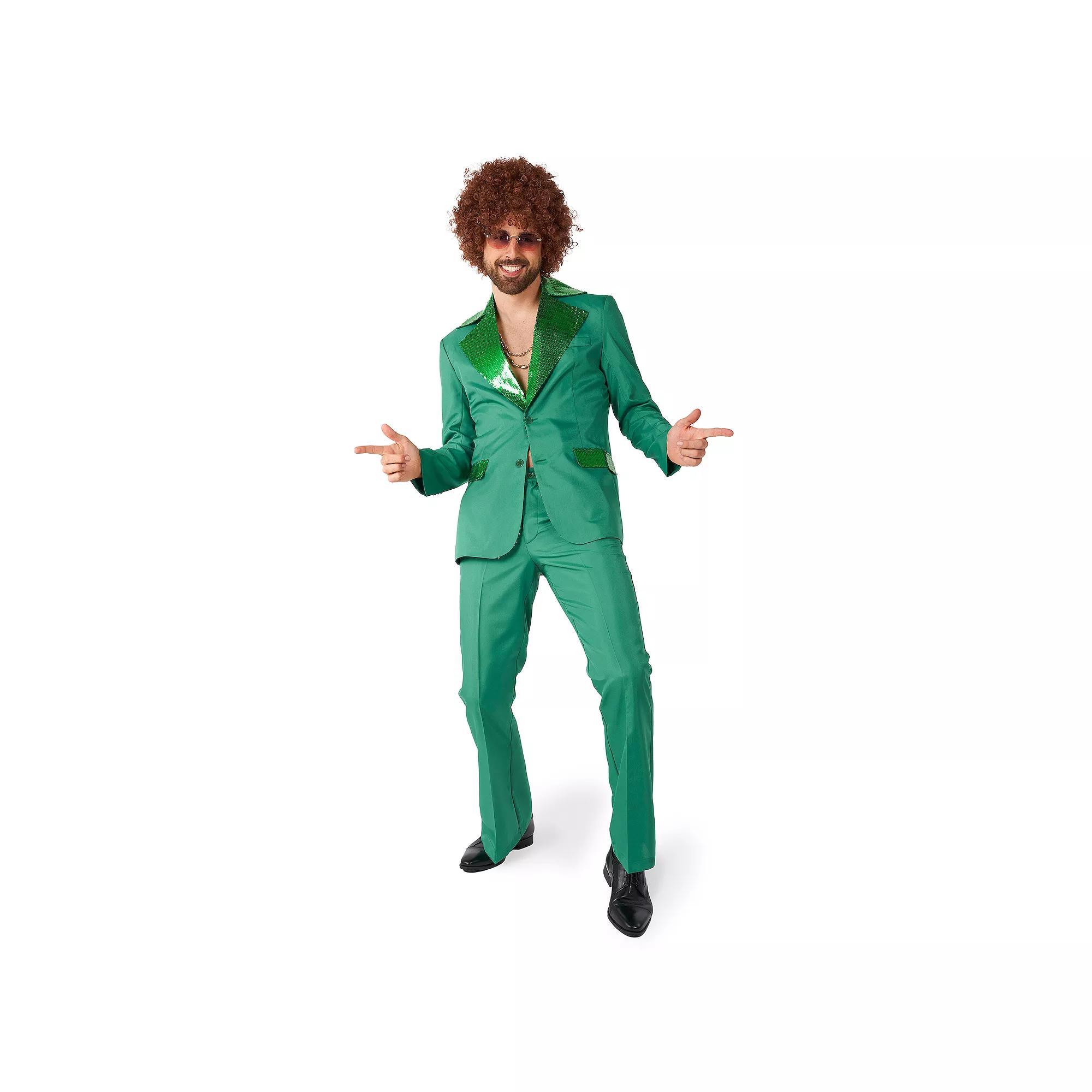 Men's Suitmeister Saturday Night Disco Costume Suit, Size: Large, Disco Suit Green Product Image