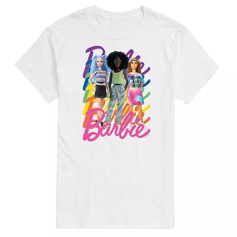 Big & Tall Barbie Pride Rainbow Logo Graphic Tee, Mens Product Image