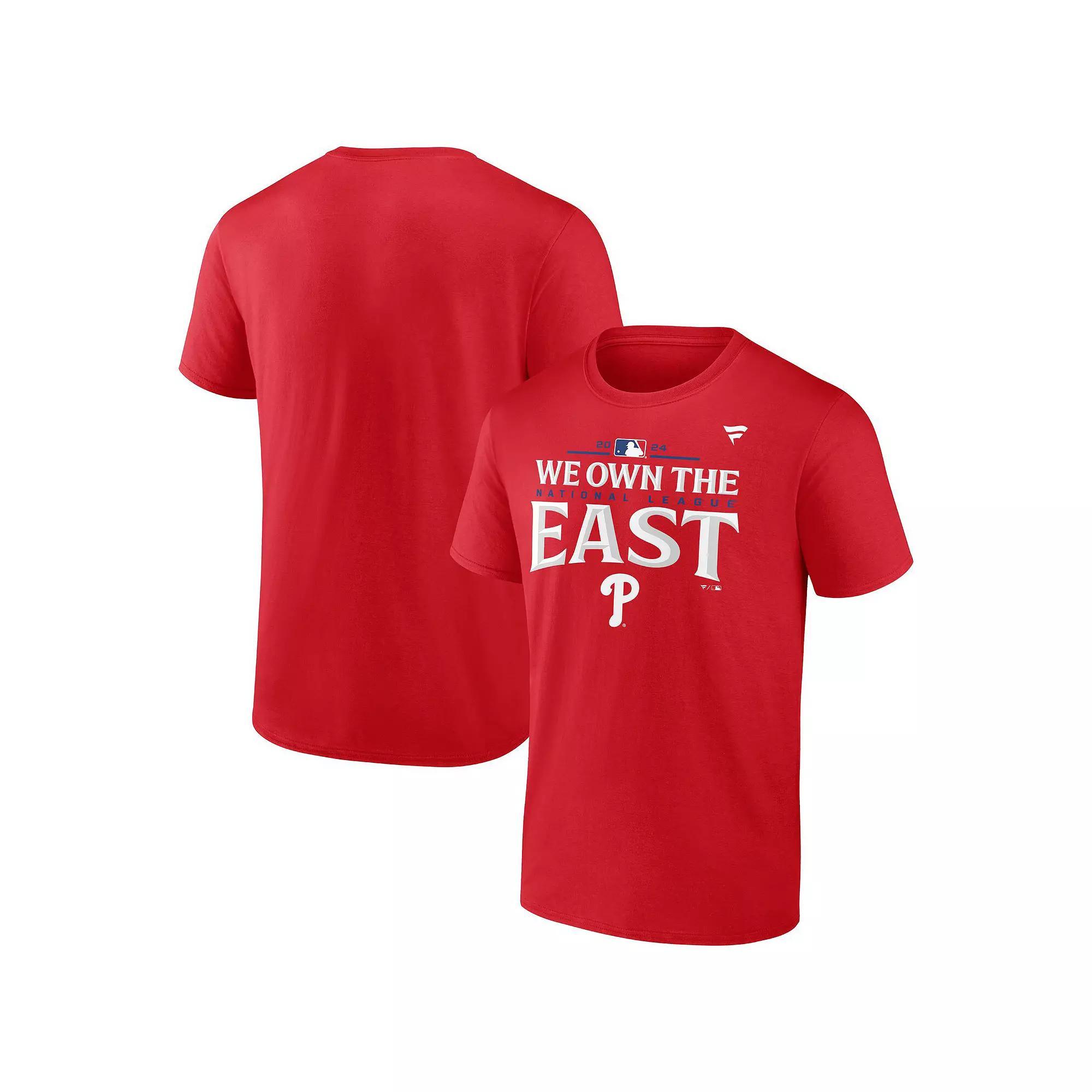 Men's Fanatics Red Philadelphia Phillies 2024 NL East Division Champions Big & Tall Locker Room T-Shirt, Size: 2XB Product Image