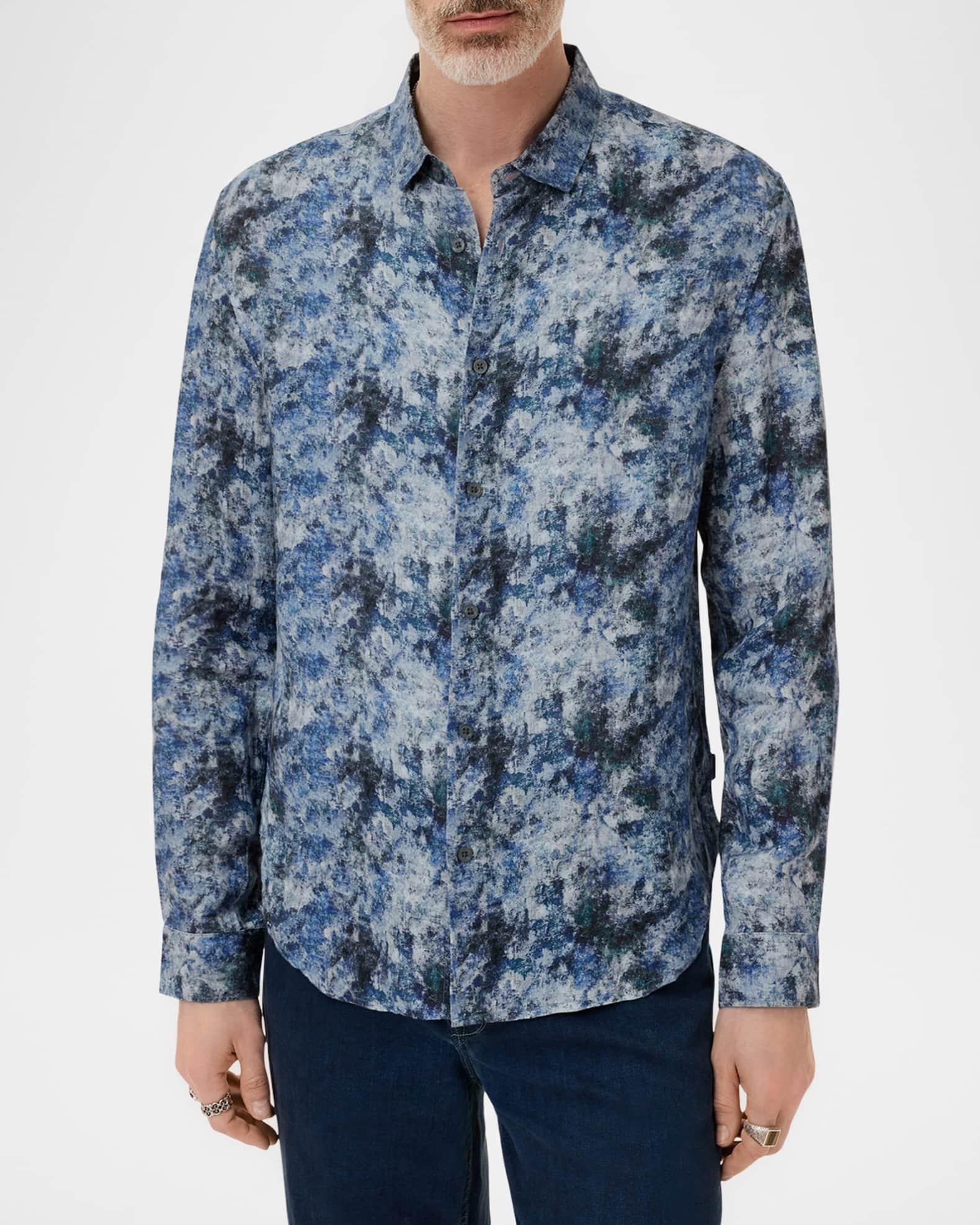 Men's Luca Linen Abstract Sport Shirt Product Image