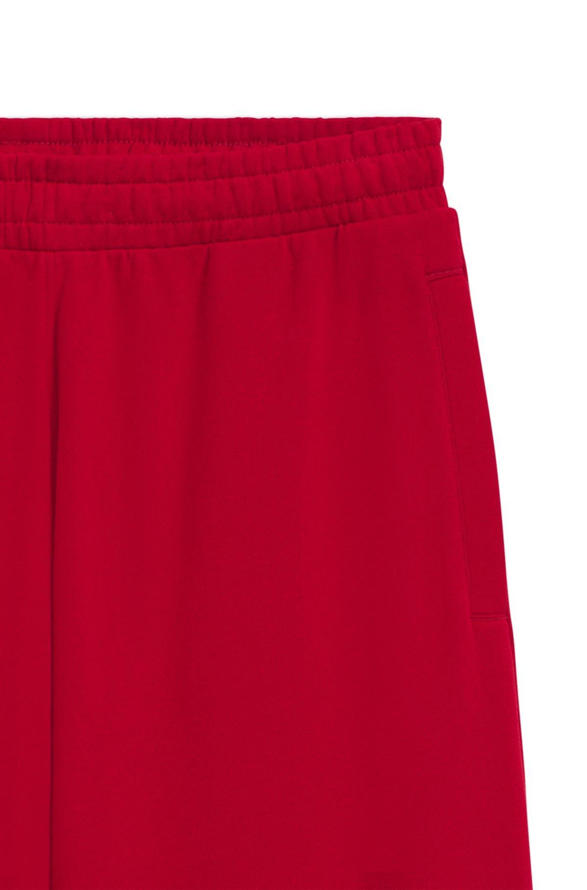 HUGO - Baggy-fit tracksuit bottoms in peached cotton - Dark Red Product Image
